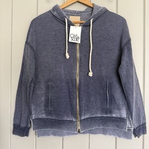 NWT Chaser Vintage Wash Zip-Up Hoodie | Coastal Cool Luxe Lounge - Medium